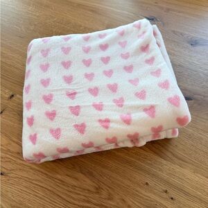 Target Pink and White Heart Blanket 50”x60”